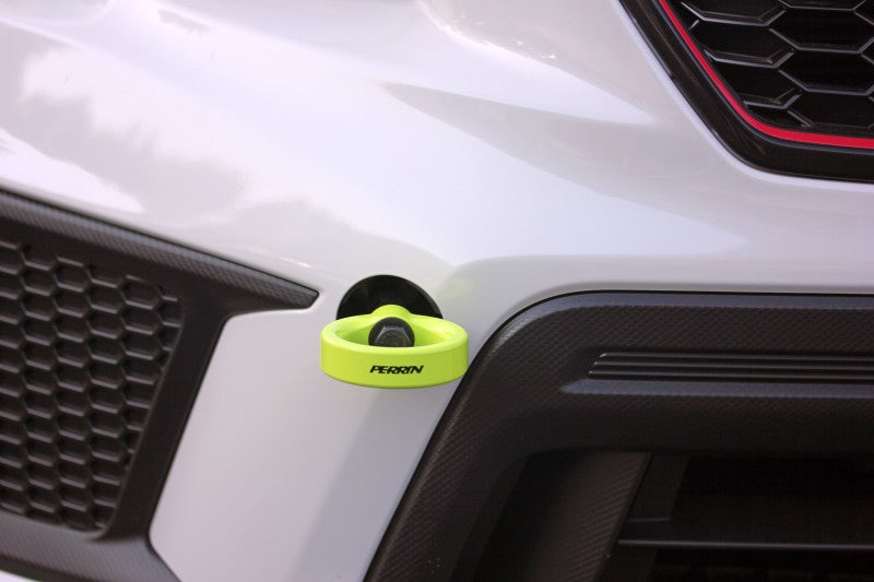 Perrin 18-21 WRX/STI / 13-20 BRZ / 17-20 Toyota 86 Front Tow Hook Kit - Neon Yellow-thumbmail-3