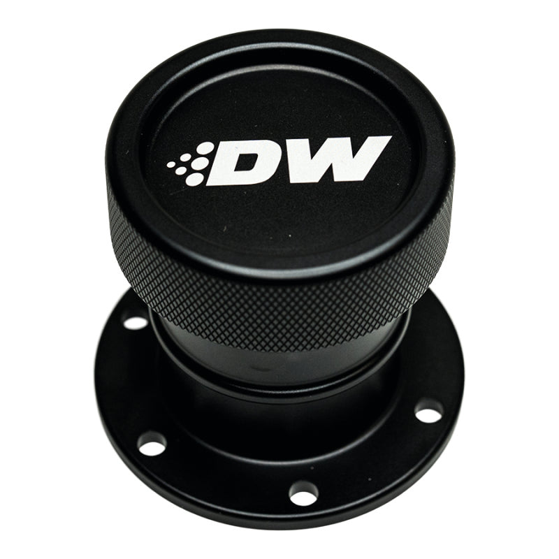 DeatschWerks Straight Filler Neck w/Cap - Matte Black-thumbmail-1