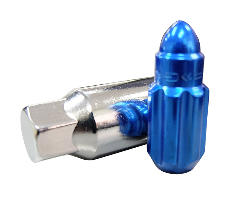 NRG 500 Series M12 X 1.5 Bullet Shape Steel Lug Nut Set - 21 Pc w/Lock Key - Blue-thumbmail-5