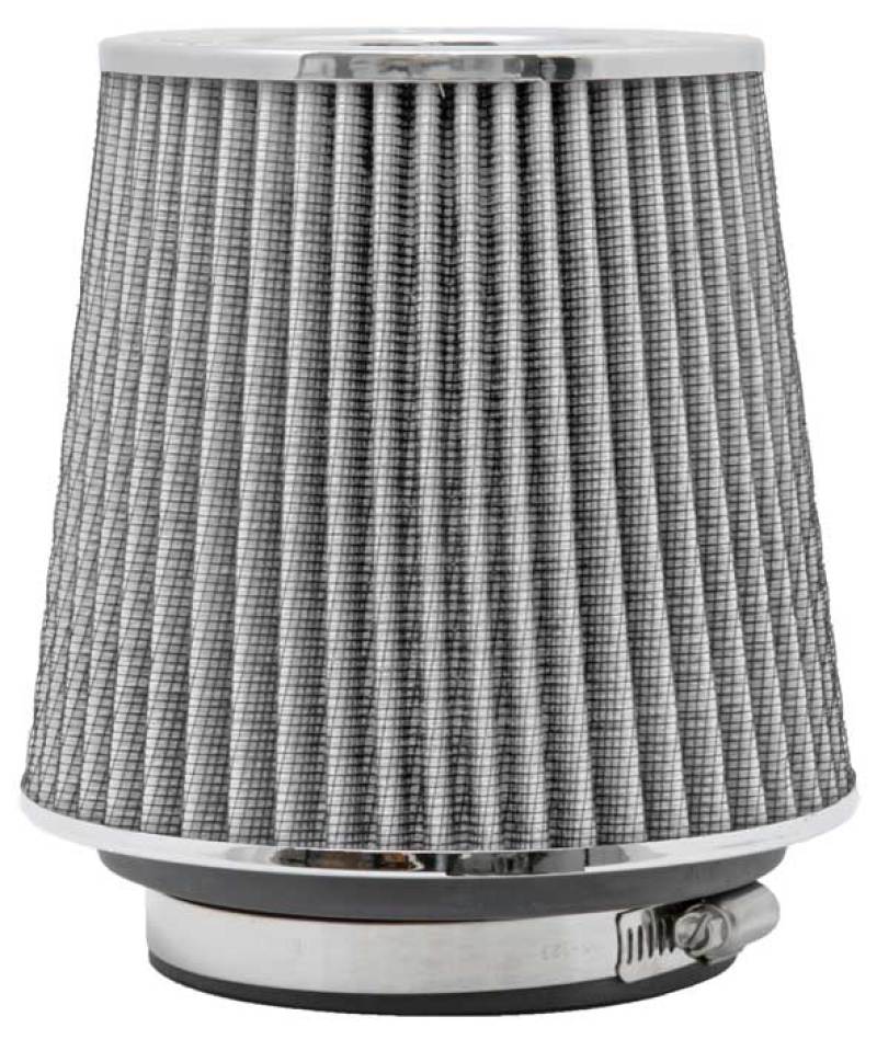 K&N Universal Filter Chrome Round Tapered White - 4in Flange ID x 1.125in Flange Length x 5.5in H-thumbmail-10
