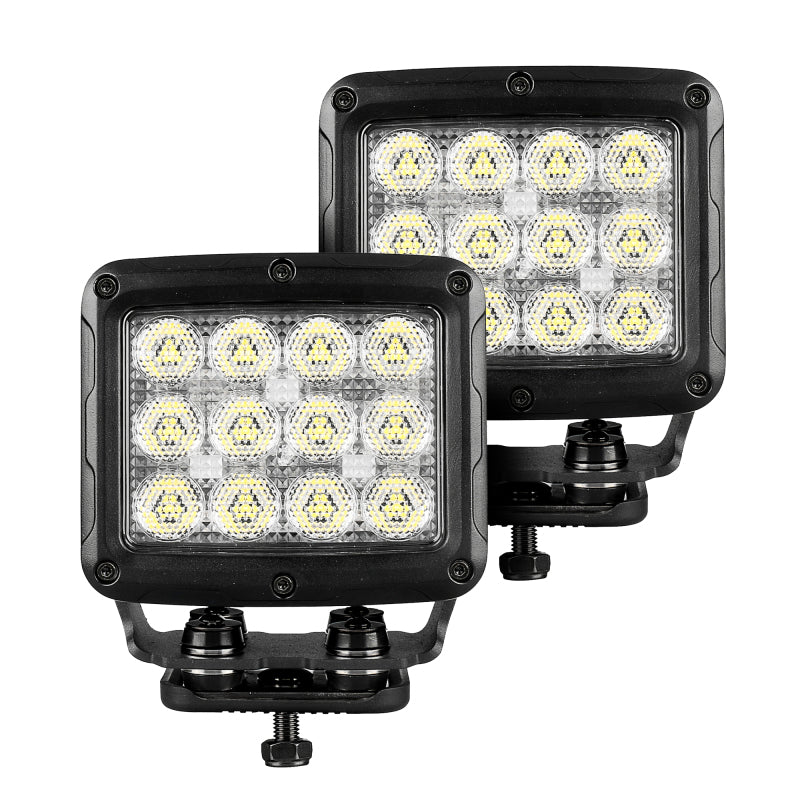 Go Rhino Xplor Bright Series Rectangle SingleLED Spot Light Kit (Surface Mount) 5in. - Blk (Pair)-thumbmail-1