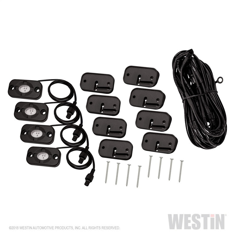 Westin Universal LED Rock Light Kit - 4 Lights - 14ft 9in Wiring Harness & Switch-thumbmail-2