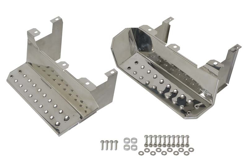 Kentrol 76-95 Jeep CJ7 Wrangler YJ Side Steps Pair - Polished Silver-thumbmail-1