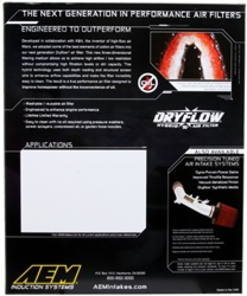 AEM 11 Dodge Challenger/Charger/300C 14.438in O/S L x 9.125in O/S W x 1.75in H DryFlow Air Filter-thumbmail-5