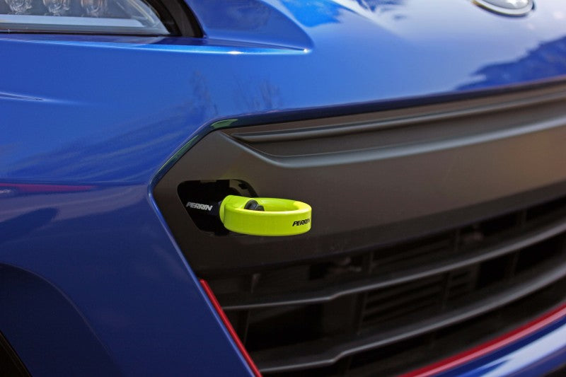 Perrin 18-21 WRX/STI / 13-20 BRZ / 17-20 Toyota 86 Front Tow Hook Kit - Neon Yellow-thumbmail-4