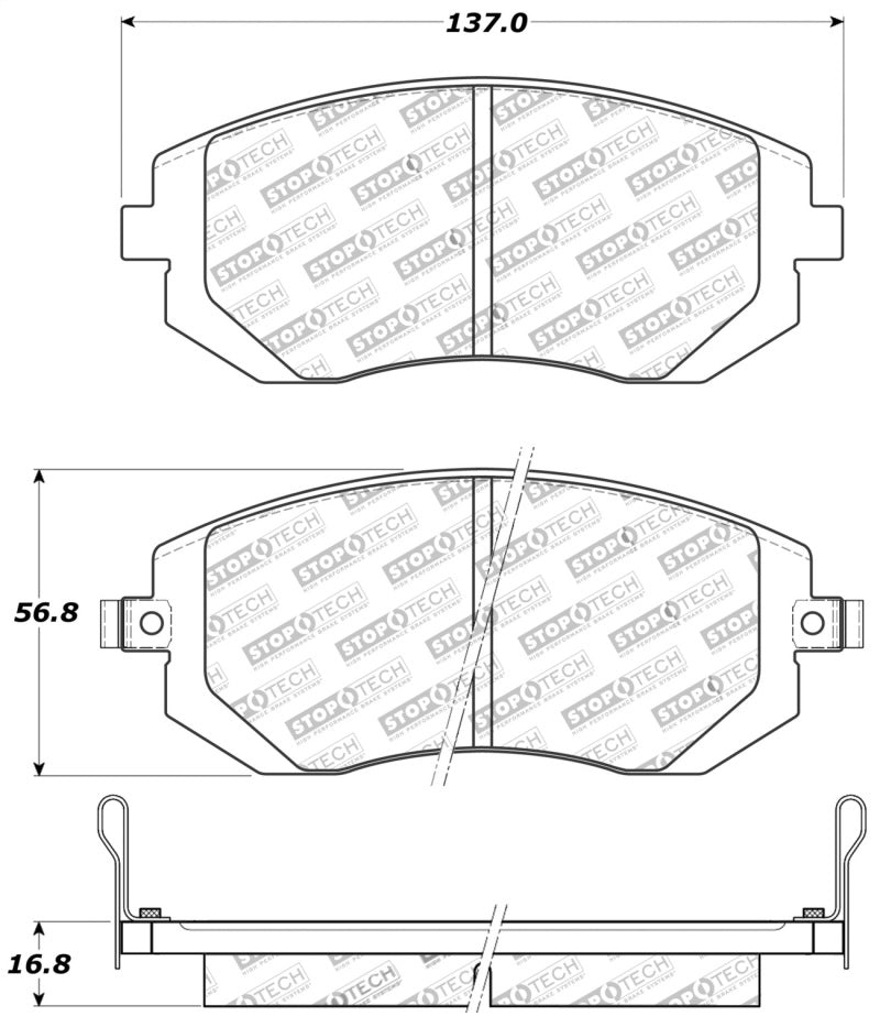StopTech Performance 03-05 WRX/ 08 WRX Front Brake Pads-thumbmail-5