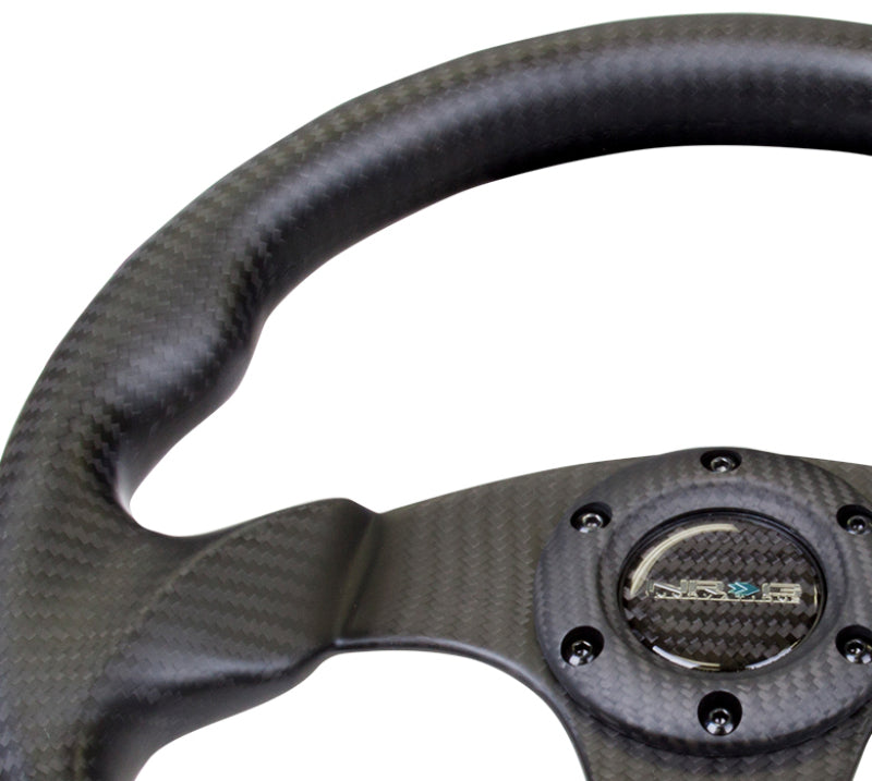 NRG Carbon Fiber Steering Wheel (320mm) Flat Bottom Matte Black Carbon-thumbmail-3