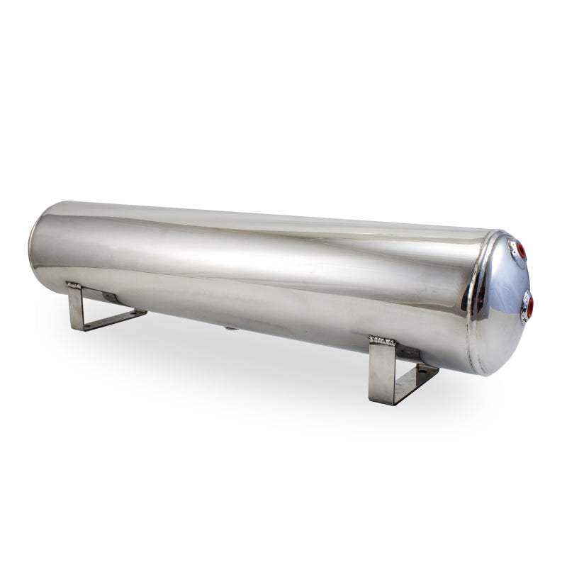 Air Lift 4 Gal Alum Tank - (2) 1/4in (2) 3/8in End & 1/4in Drain - 30in L X 6in D - Polished-thumbmail-1