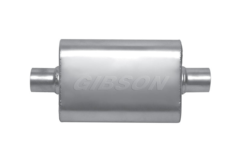 Gibson MWA Superflow Center/Center Oval Muffler - 4x9x14in/2.5in Inlet/2.5in Outlet - Stainless-thumbmail-3