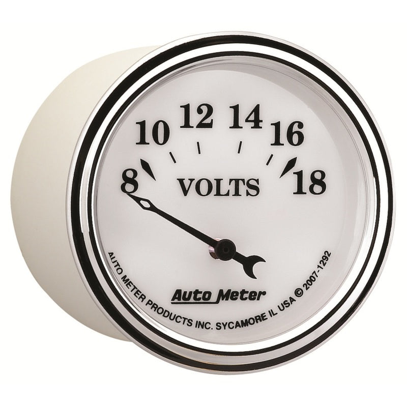 AutoMeter Gauge Voltmeter 2-1/16in. 18V Elec Old Tyme White II-thumbmail-2