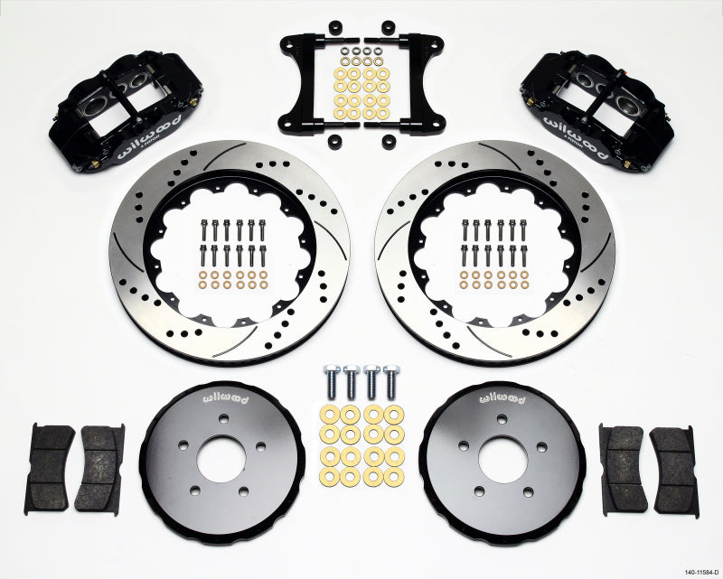 Wilwood Narrow Superlite 6R Front Hat Kit 14.00in Drilled Nissan 370Z/Fiti G37-thumbmail-1