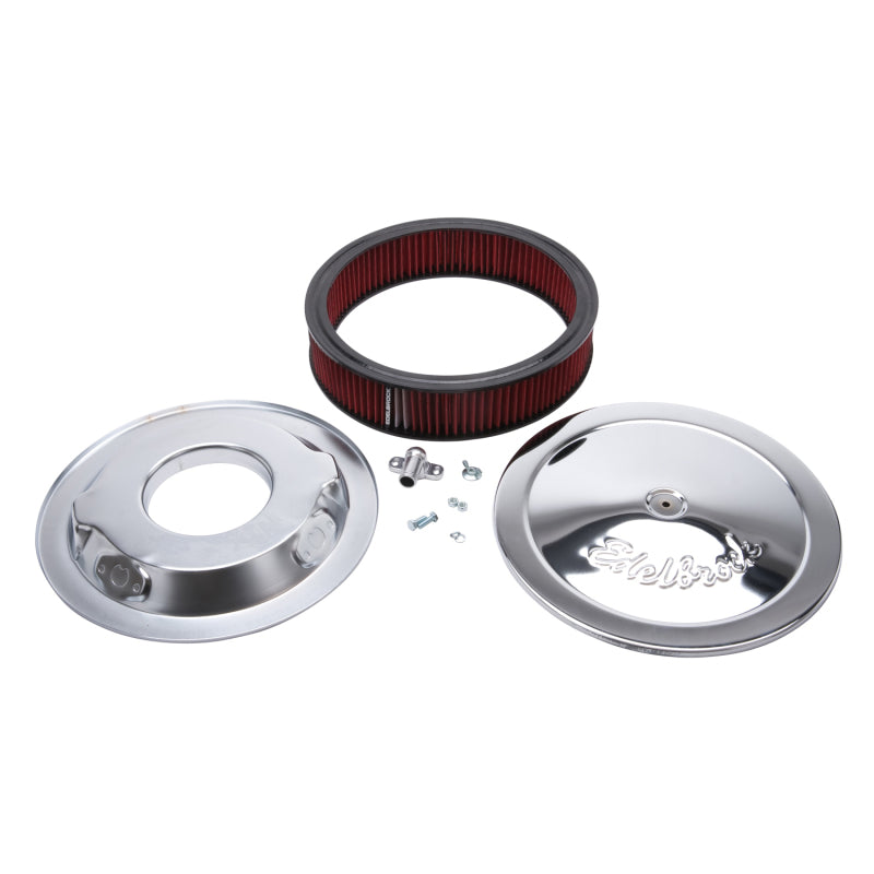 Edelbrock Air Cleaner Pro-Flo Series Round 14 In Diameter Cloth Element Chrome-thumbmail-5