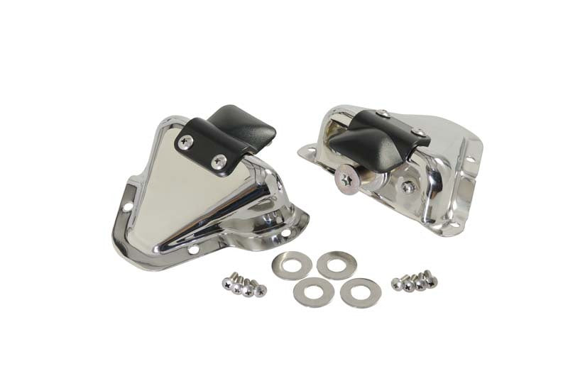 Kentrol 81-95 Jeep CJ/Wrangler YJ Interior Door Latch Brackets Pair - Polished Silver-thumbmail-1