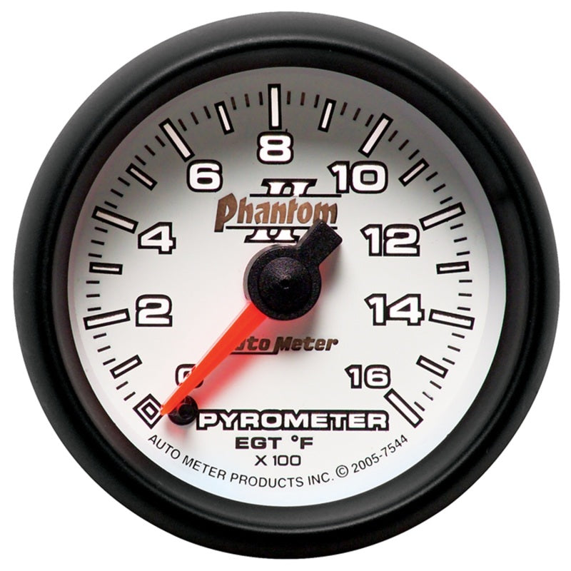 Autometer Phantom II 52.4mm Full Sweep Electronic 0-1600 Def F EGT/Pyrometer Gauge-thumbmail-2