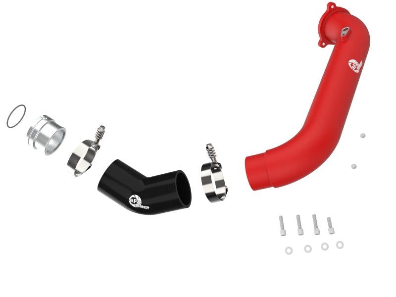 aFe BladeRunner Red 2-3/4in Aluminum Charge Pipe 2021 Toyota Supra GR (A90) I4-2.0L (t) B48-thumbmail-7