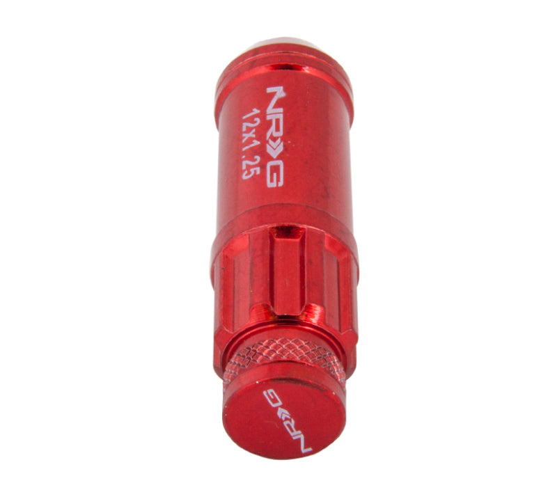 NRG 700 Series M12 X 1.25 Steel Lug Nut w/Dust Cap Cover Set 21 Pc w/Locks & Lock Socket - Red-thumbmail-3