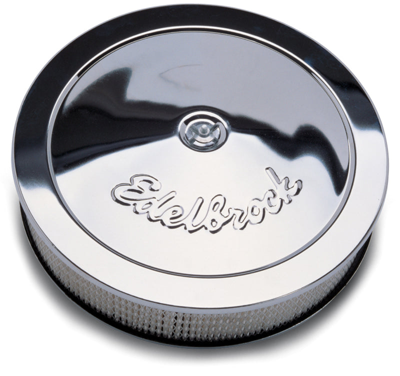 Edelbrock Air Cleaner Pro-Flo Series Round Steel Top Paper Element 14In Dia X 3 313In Chrome-thumbmail-2