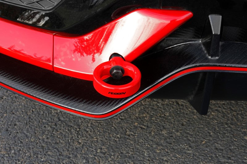 Perrin 10th Gen Civic SI/Type-R/Hatchback Tow Hook Kit (Rear) - Red-thumbmail-4