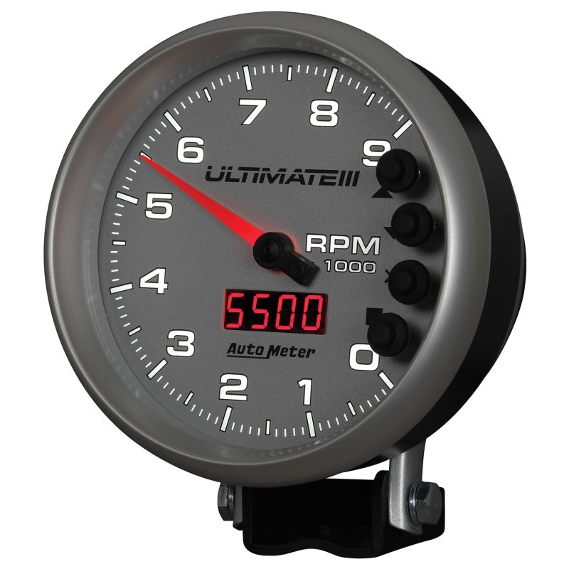 Autometer 5 inch Ultimate III Playback Tachometer 9000 RPM - Silver-thumbmail-3