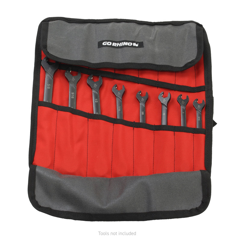 Go Rhino XVenture Gear Tool Wrench Roll - Small (3.5x3.5in. Closed) 12oz Waxed Canvas - Black-thumbmail-10