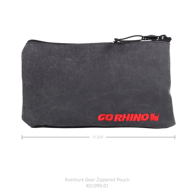 Go Rhino XVenture Gear Zipped Pouch - Large (12in. Wide Pocket / 6.5in. Hand Strap) Canvas - Black-thumbmail-5