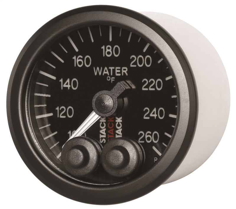 Autometer Stack Pro Control 52mm 100-260 deg F Water Temp Gauge - Black (1/8in NPTF Male)-thumbmail-2