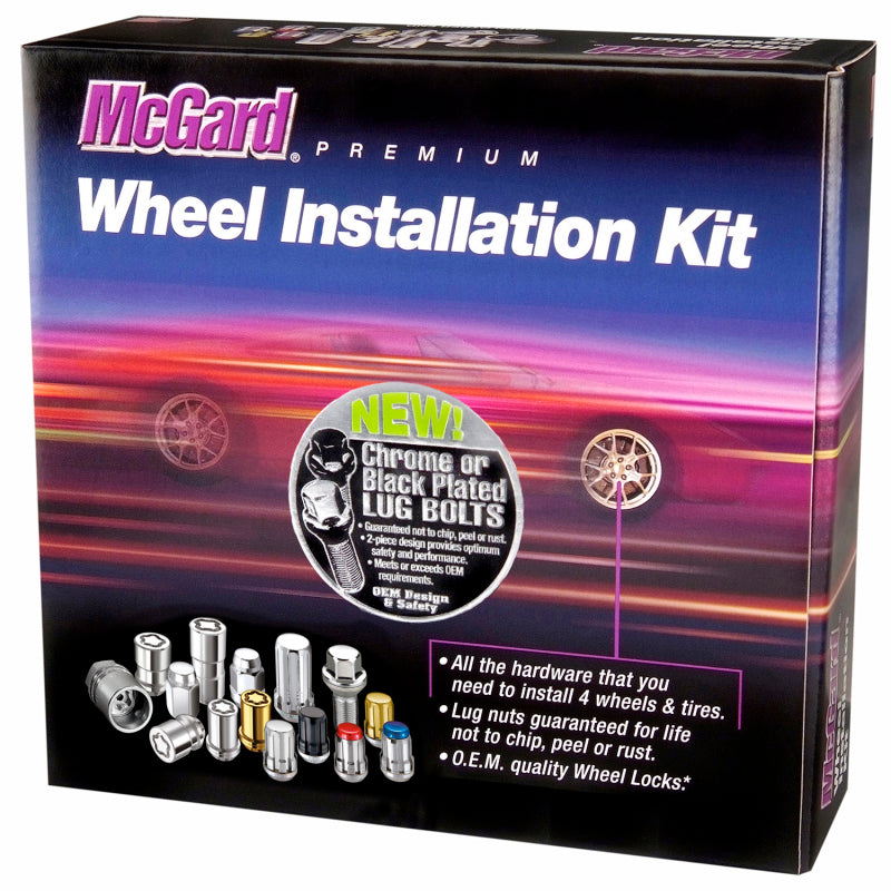 McGard 5 Lug Hex Install Kit w/Locks (Cone Seat Bolt) M12X1.5 / 17mm Hex / 25.5mm Shank L. - Chrome-thumbmail-4