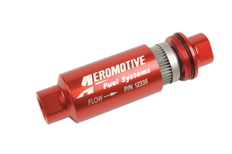 Aeromotive In-Line Filter - AN-10 size - 40 Micron SS Element - Red Anodize Finish-thumbmail-2