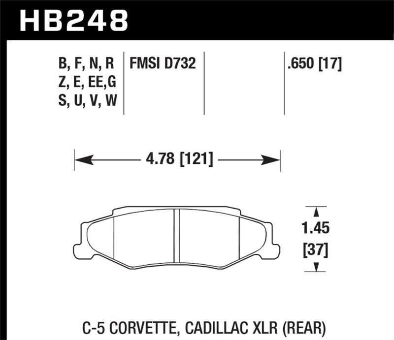 Hawk 97-06 Corvette (incl C5 Z06) HPS Street Rear Brake Pads-thumbmail-8
