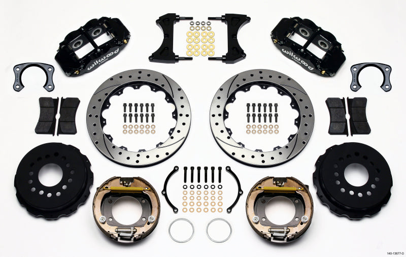 Wilwood Narrow Superlite 4R Rear P-Brk Kit 12.88in Drilled Big Ford New Style 2.50in Off Stag Mount-thumbmail-1