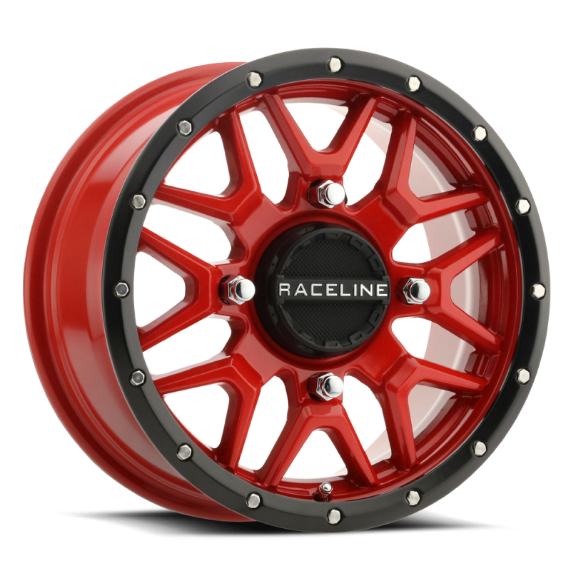 Raceline A94R Krank 14x7in / 4x137 BP / 38mm Offset / 110.18mm Bore - Red & Black Lip Wheel-thumbmail-1
