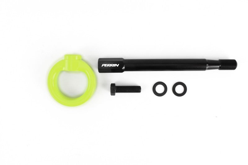 Perrin 08-14 Subaru WRX/STI Tow Hook Kit (Front) - Neon Yellow-thumbmail-4
