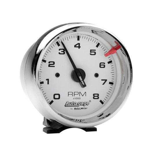 Autometer Autogage 3-3/4in White 8000 RPM Pedestal Mount Tachometer