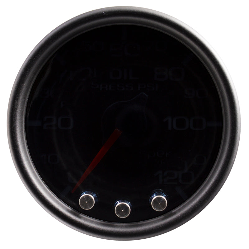 Autometer Spek-Pro Gauge Oil Press 2 1/16in 120psi Stepper Motor W/Peak & Warn Blk/Smoke/Blk-thumbmail-1