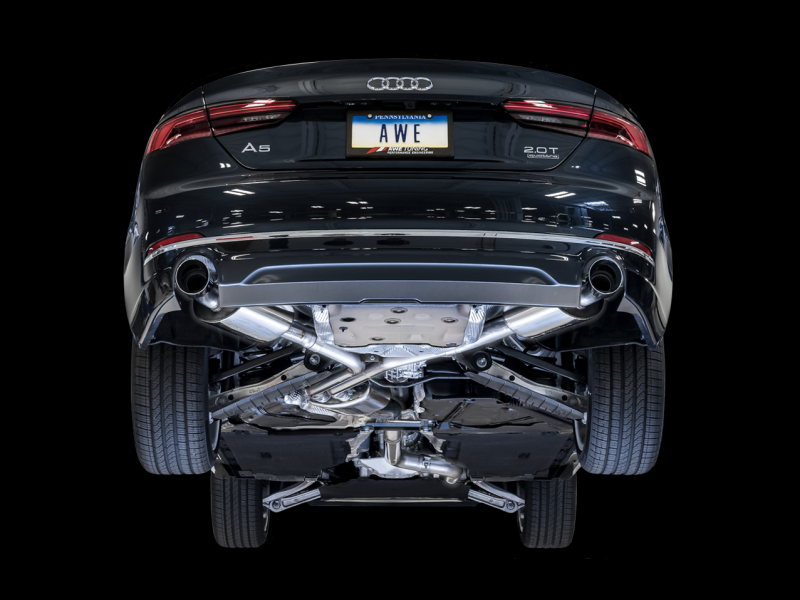 AWE Tuning Audi B9 A5 Touring Edition Exhaust Dual Outlet - Diamond Black Tips (Includes DP)-thumbmail-8