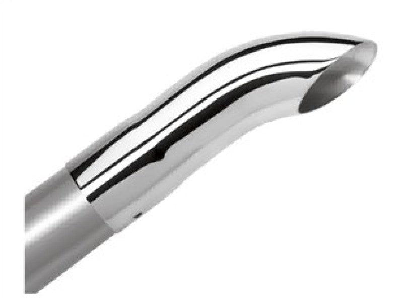 Borla Universal Polished Tip Single Round Turndown/Turnout (inlet 2 1/4in. Outlet 2 1/4in) *NO Retur-thumbmail-1