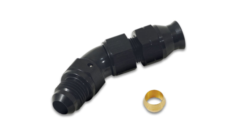 Vibrant 45 Degree 3/8in Tube to Male -6AN Flare Adapter w/ Olive Inserts-thumbmail-1