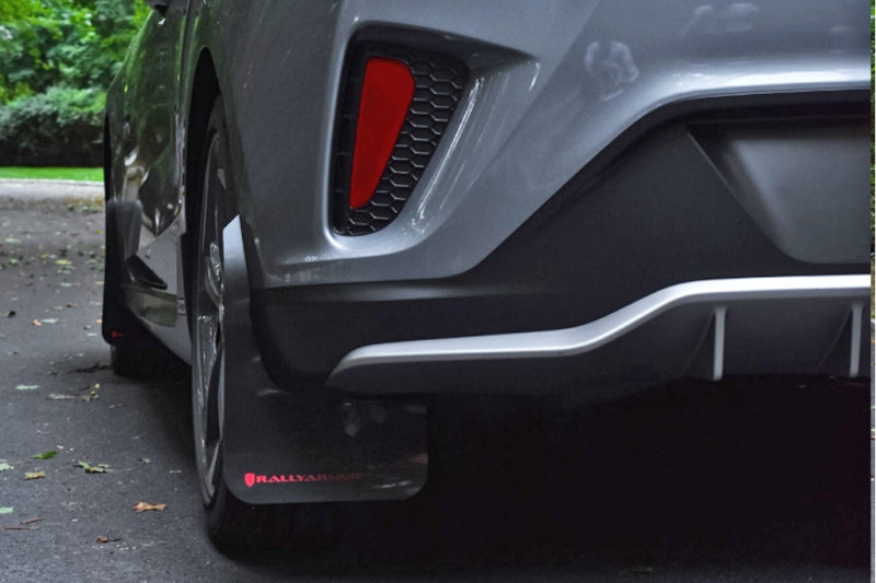 Rally Armor 19-21 Hyundai Veloster Turbo R-Spec Black UR Mud Flap w/ White Logo-thumbmail-4