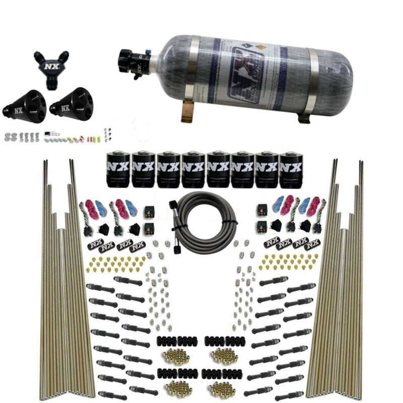 Nitrous Express 8 Cyl Dry Direct Port Four Stage 8 Solenoids Nitrous Kit (200-600HP) w/Comp Bottle-thumbmail-1
