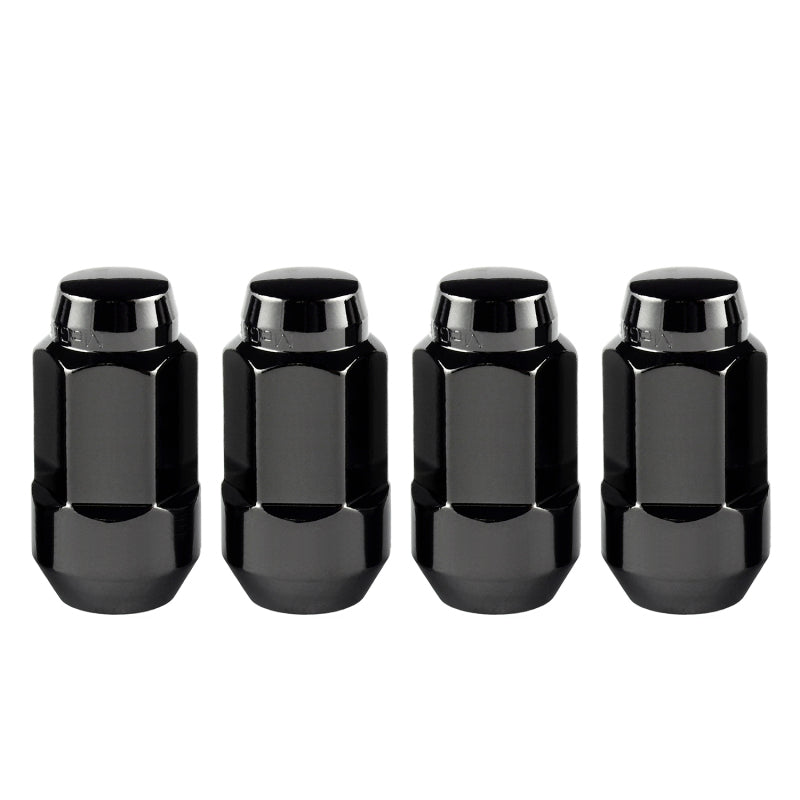 McGard Hex Lug Nut (Cone Seat Bulge Style) M14X1.5 / 22mm Hex / 1.945in. Length (4-Pack) - Black-thumbmail-3