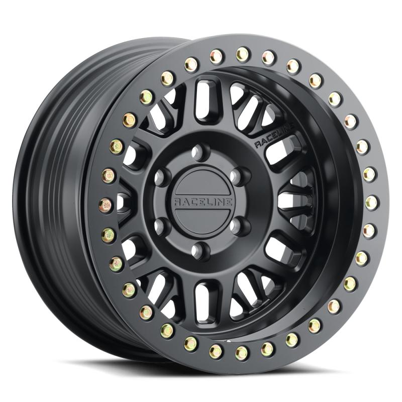 Raceline RT951B Ryno 17x9in / 5x127 BP / -12mm Offset / 83.82mm Bore - Satin Black Beadlock Wheel-thumbmail-1