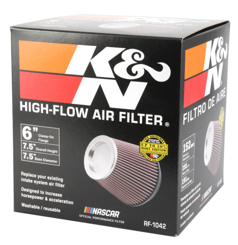 K&N Round Tapered Universal Air Filter 6in Flange ID x 7.5in Base OD x 5in Top OD x 6.5in Height-thumbmail-9