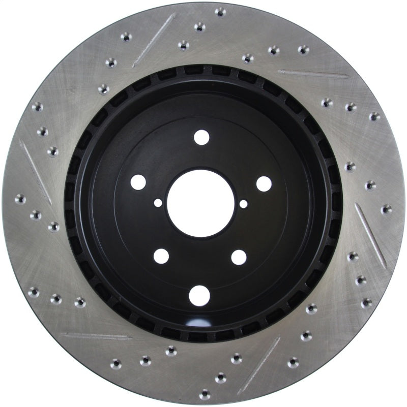 StopTech 08+ Subaru STI (Will Not Fit 05-07) Slotted & Drilled Sport Brake Rotor-thumbmail-5