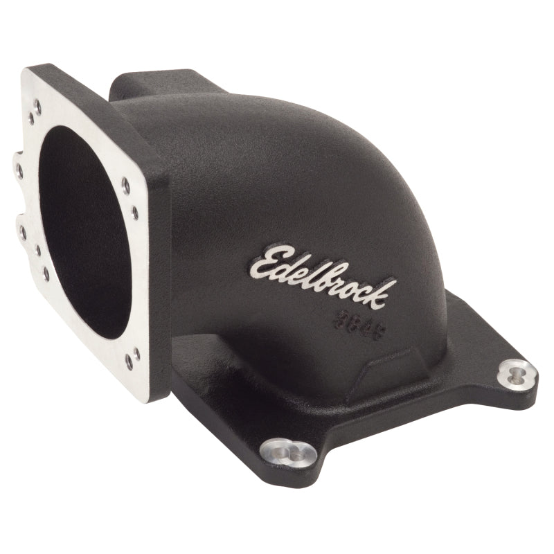 Edelbrock High Flow Intake Elbow 95mm Throttle Body to Square-Bore Flange Black Finish-thumbmail-2