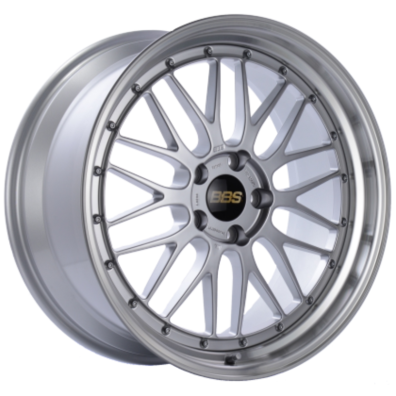 BBS LM 19x8.5 5x112 ET25 Diamond Silver Center Diamond Cut Lip Wheel - 82mm PFS Required-thumbmail-1