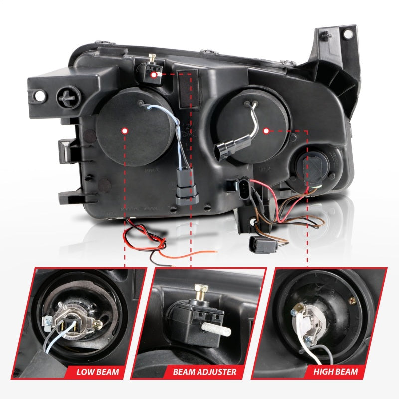ANZO 2006-2010 Dodge Charger Projector Headlights w/ Halo Chrome (CCFL)-thumbmail-5