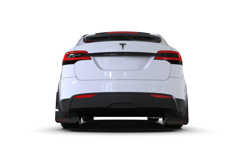 Rally Armor 2022 Tesla Model X Black UR Mud Flap w/ Red Logo-thumbmail-2