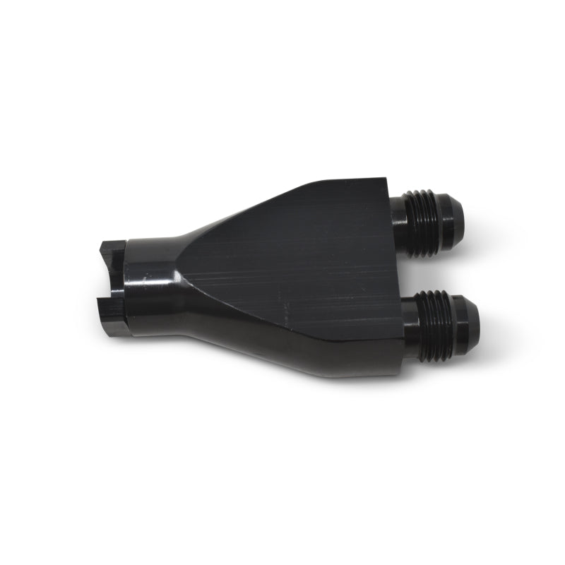 Russell Performance Billet Y-Block Adapter 3/8in SAE Qick Disconnect (2) -6AN Male Flare Black-thumbmail-5