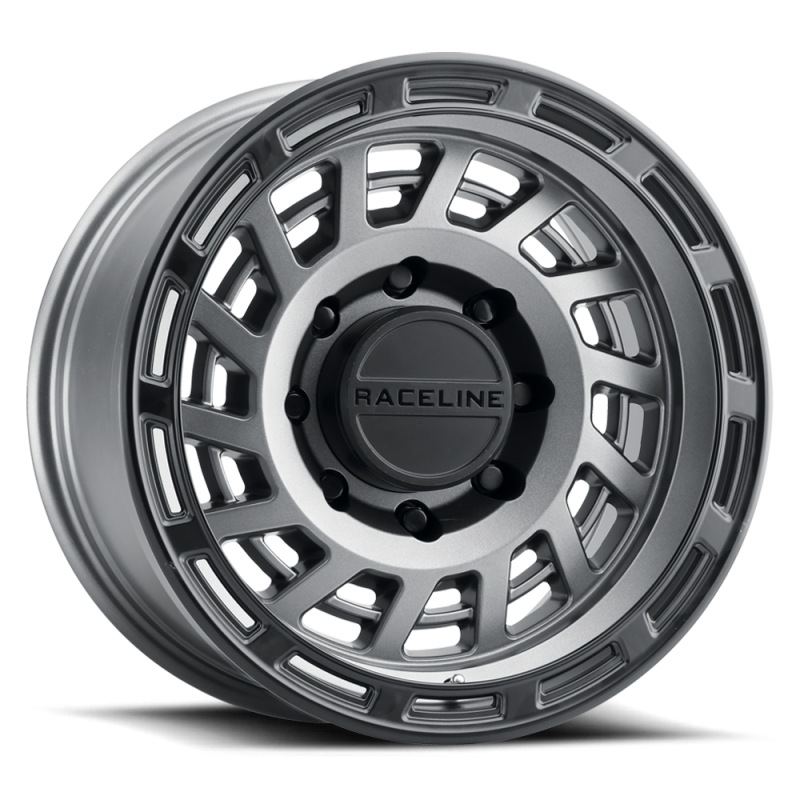 Raceline 957GB Halo 17x8.5in / 5x127 BP / 0mm Offset / 78.1mm Bore - Gunmetal & Black Lip Wheel-thumbmail-1
