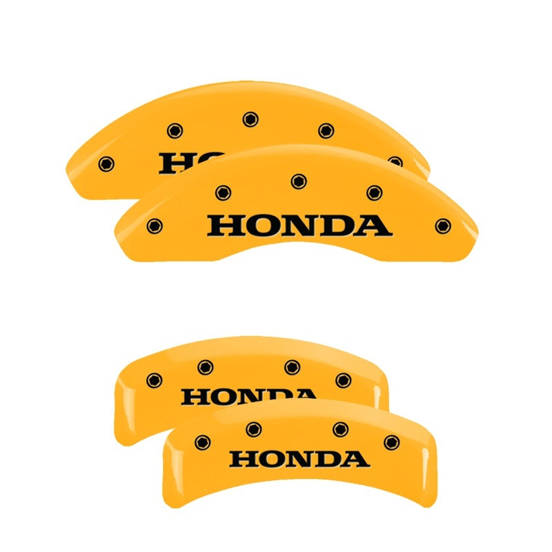 MGP 4 Caliper Covers Engraved Front & Rear Honda Yellow finish black ch-thumbmail-2